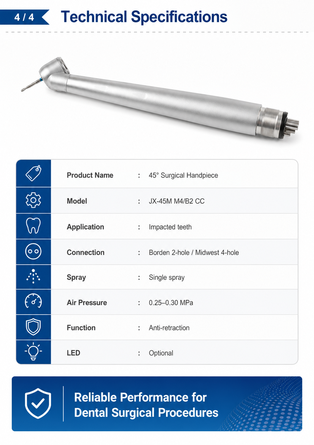 45 Degrees Surgical Handpieces JX-45M M4-B2 CC detail 4