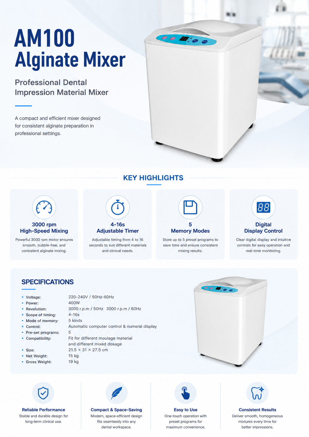 AM100 Alginate Mixer detail 1