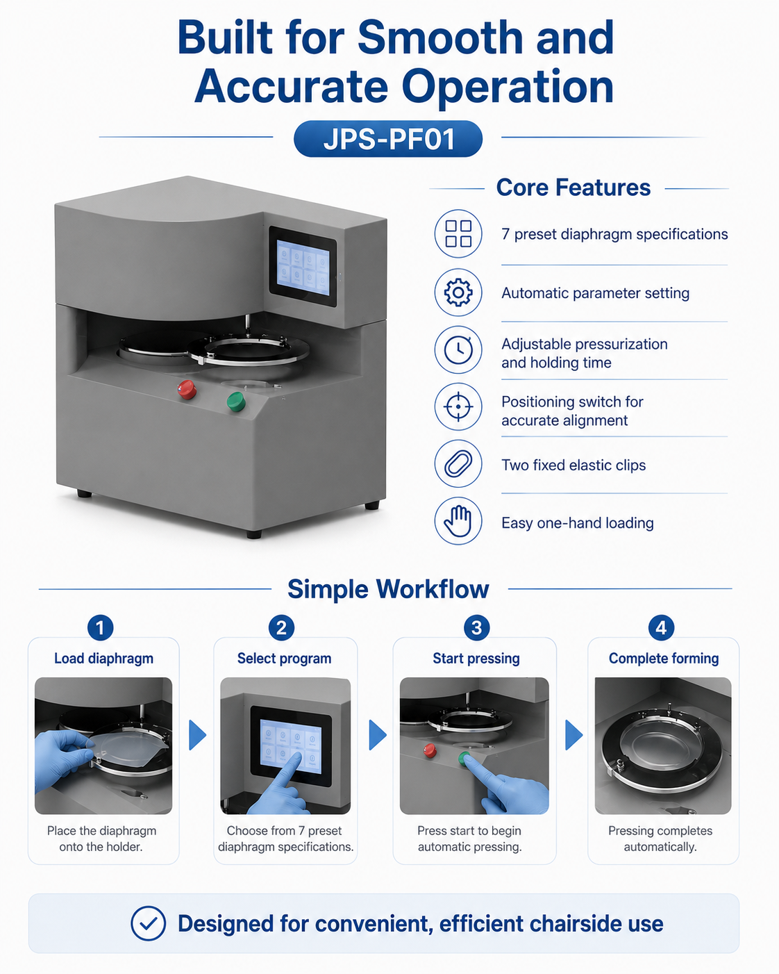 Automatic Dental Pressing Diaphragm-Film Machine JPS-PF01 detail 2