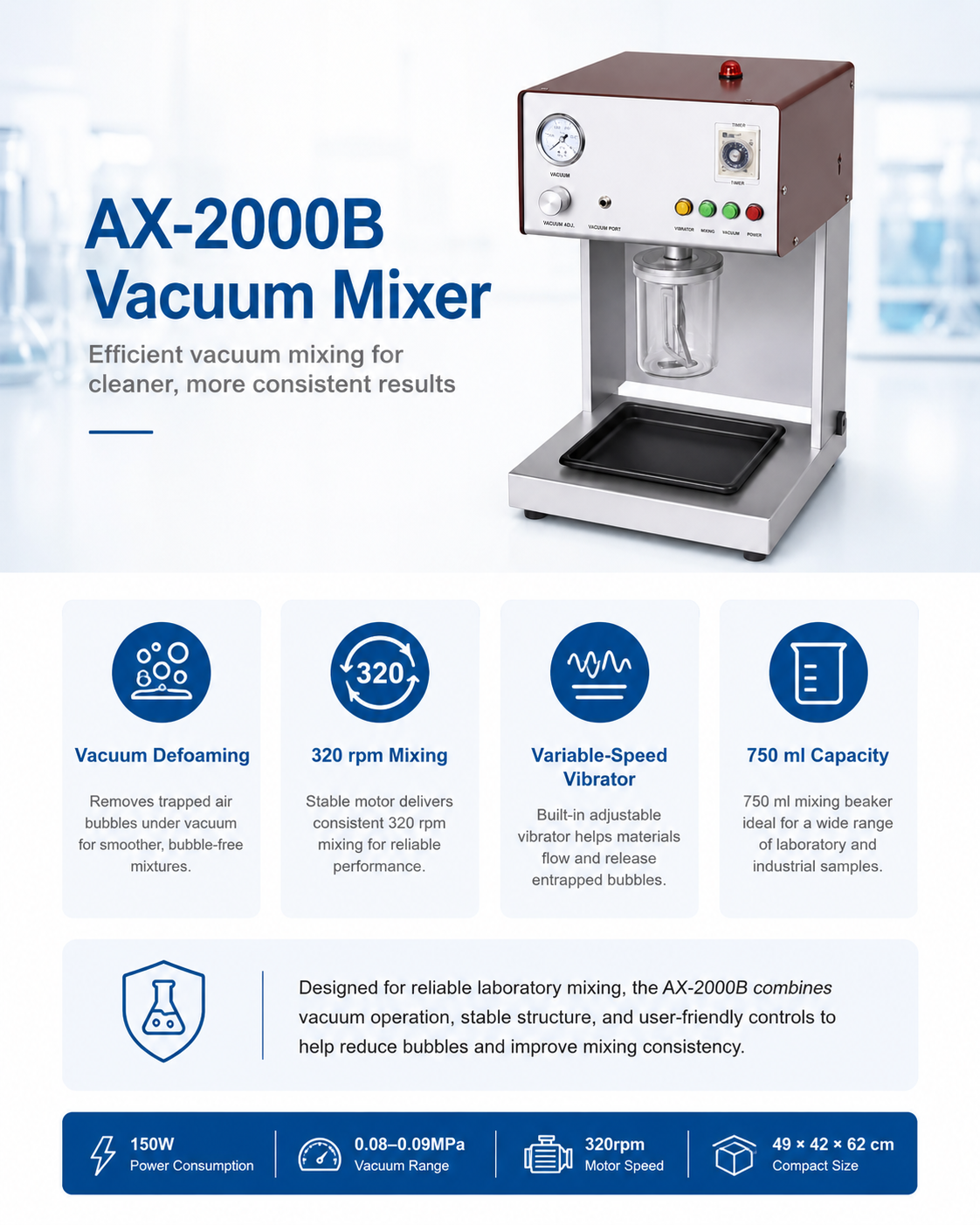 AX-2000B Vacuum Mixer detail 1