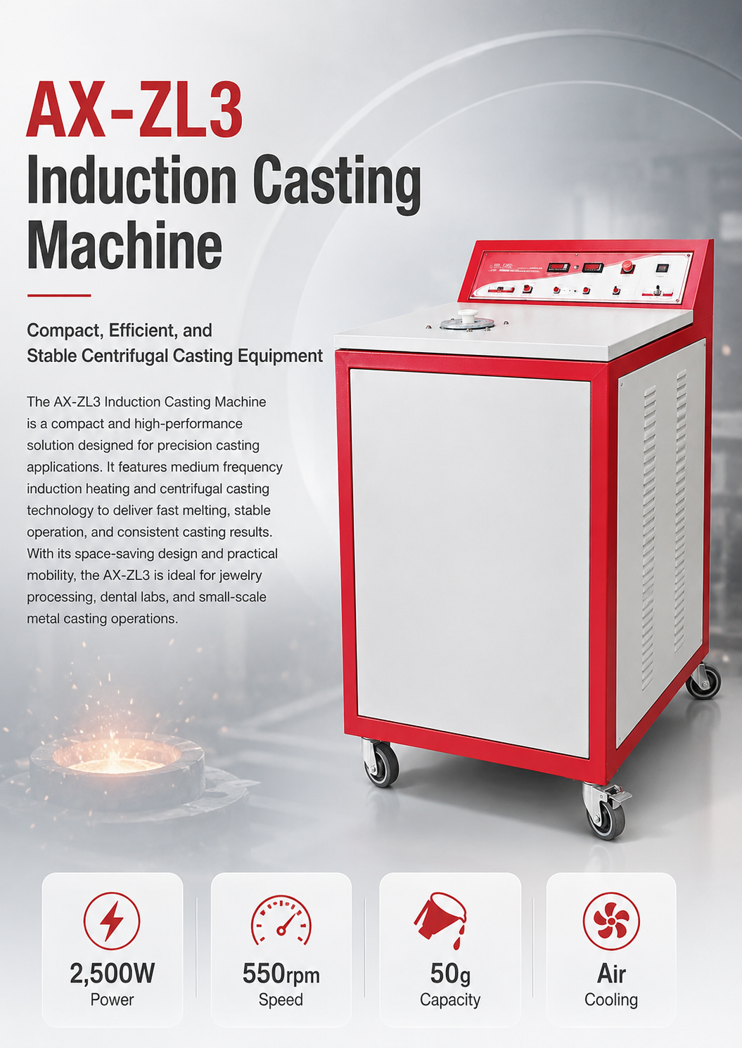AX-ZL3 Induction Casting Machine detail 1