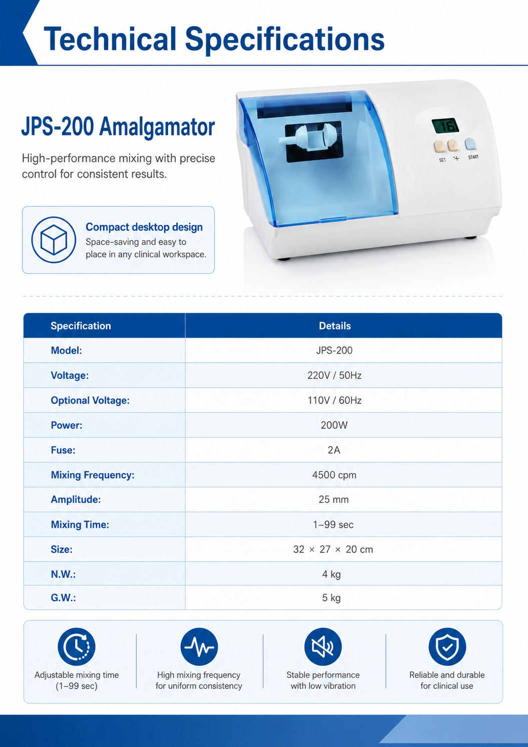 JPS-200 Amalgamator detail 3