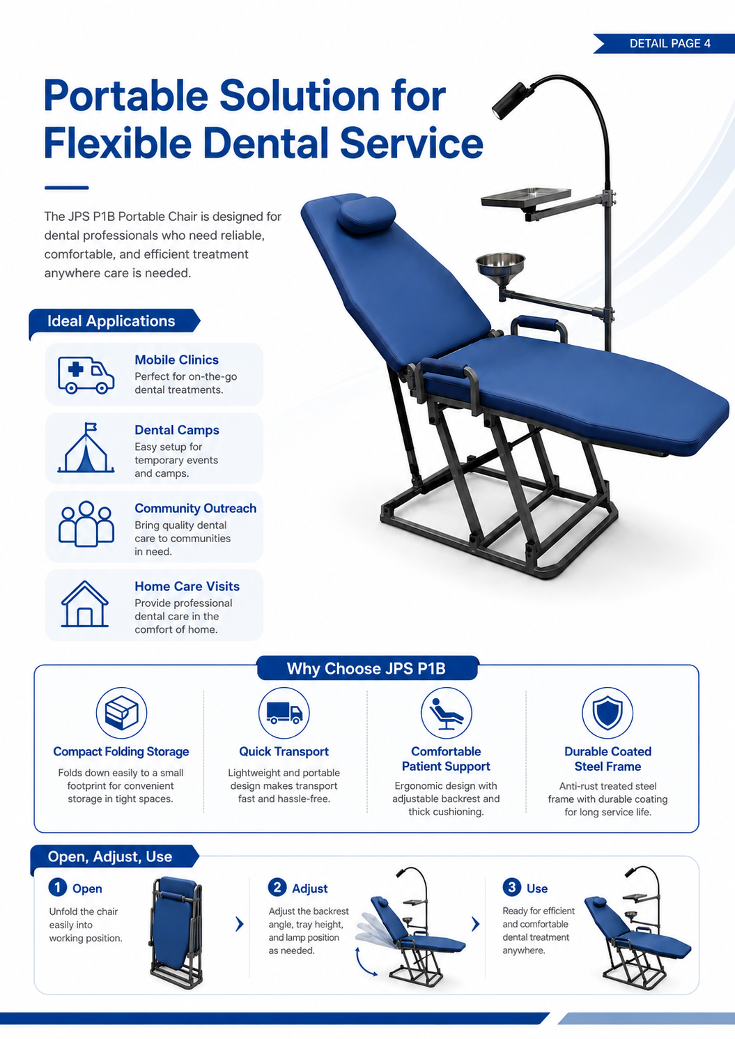 JPS P1B Portable Chair detail 4