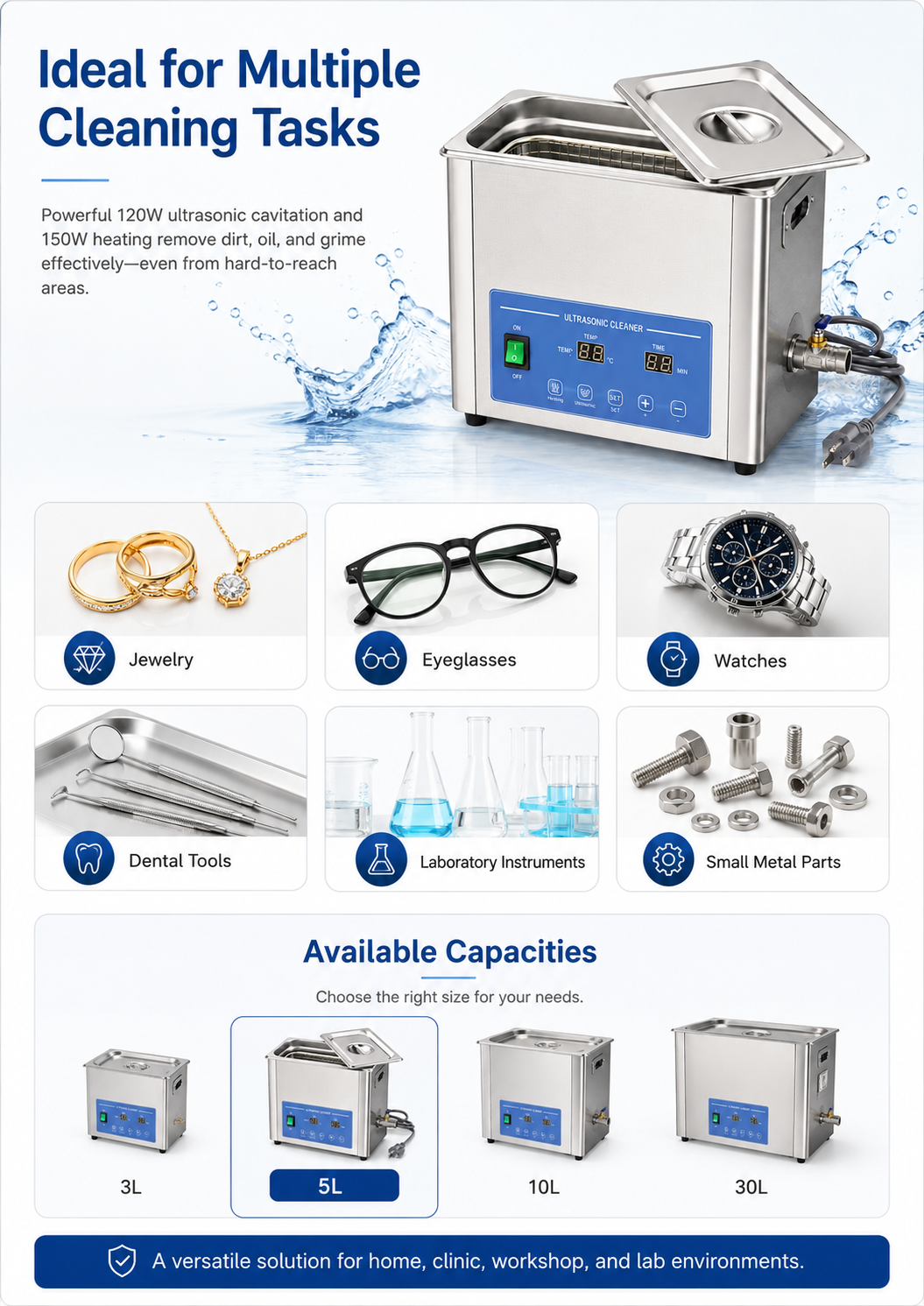 JPU-605D Ultrasonic Cleaner 5L detail 4
