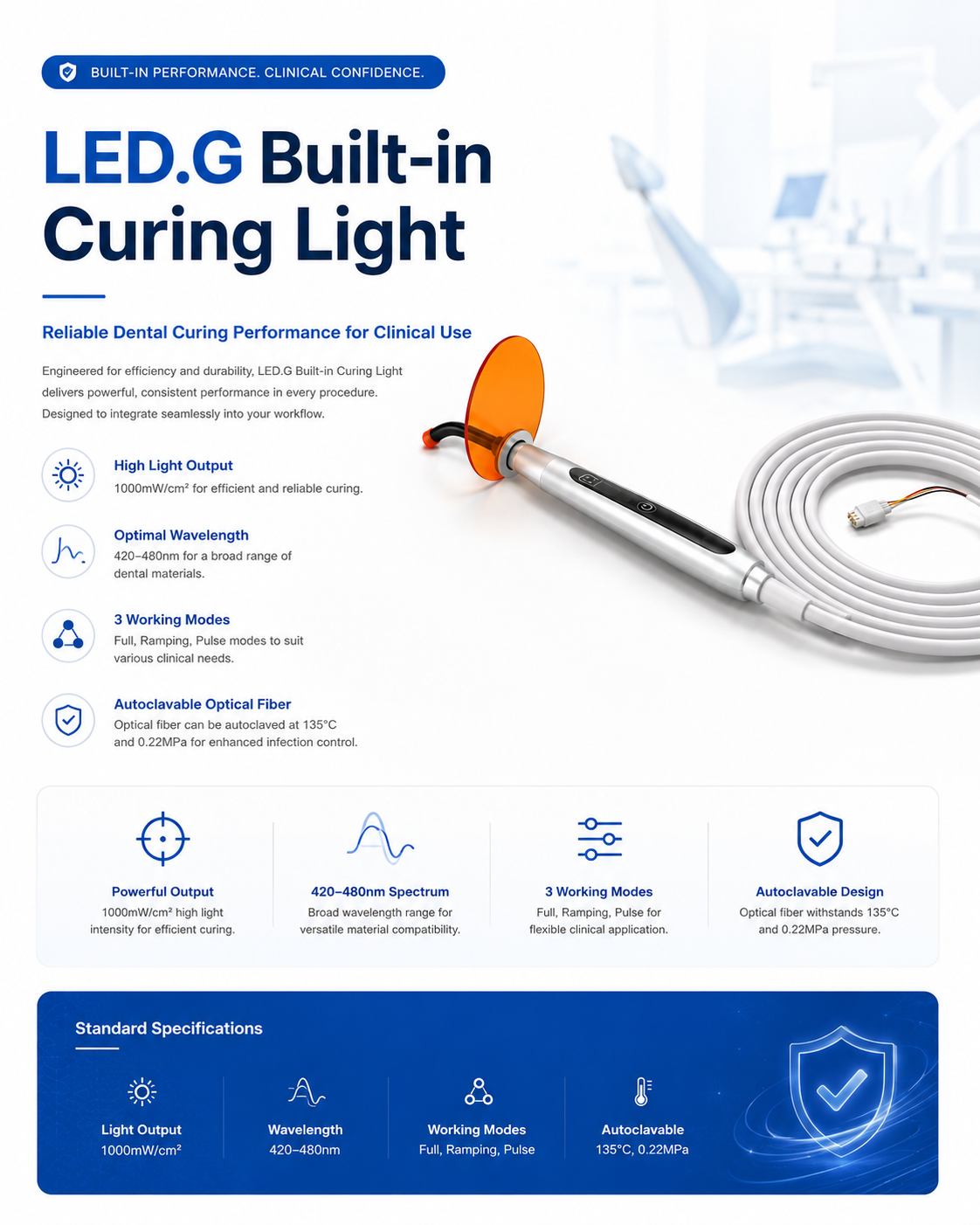 LED.G Built in Curing Light detail 1