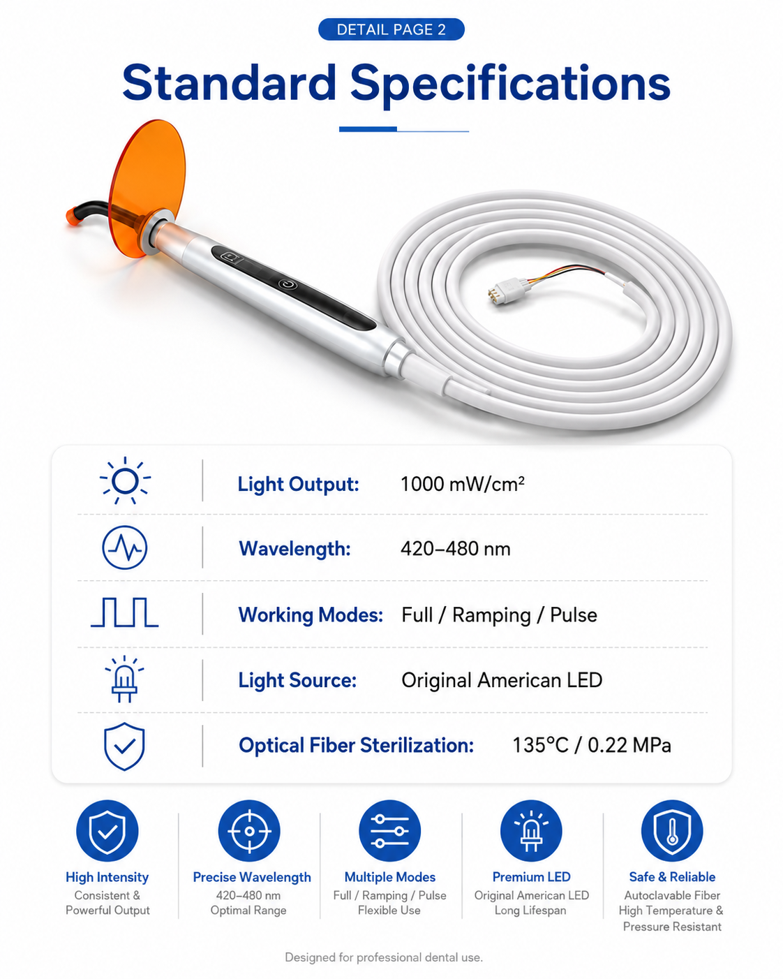 LED.G Built in Curing Light detail 2