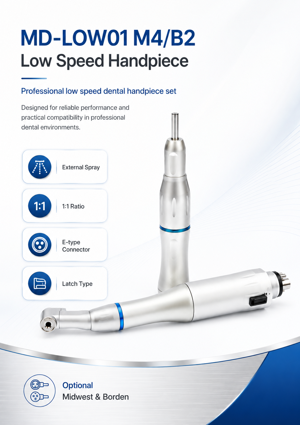MD-LOW01 M4-B2 Low Speed Handpiece detail 1