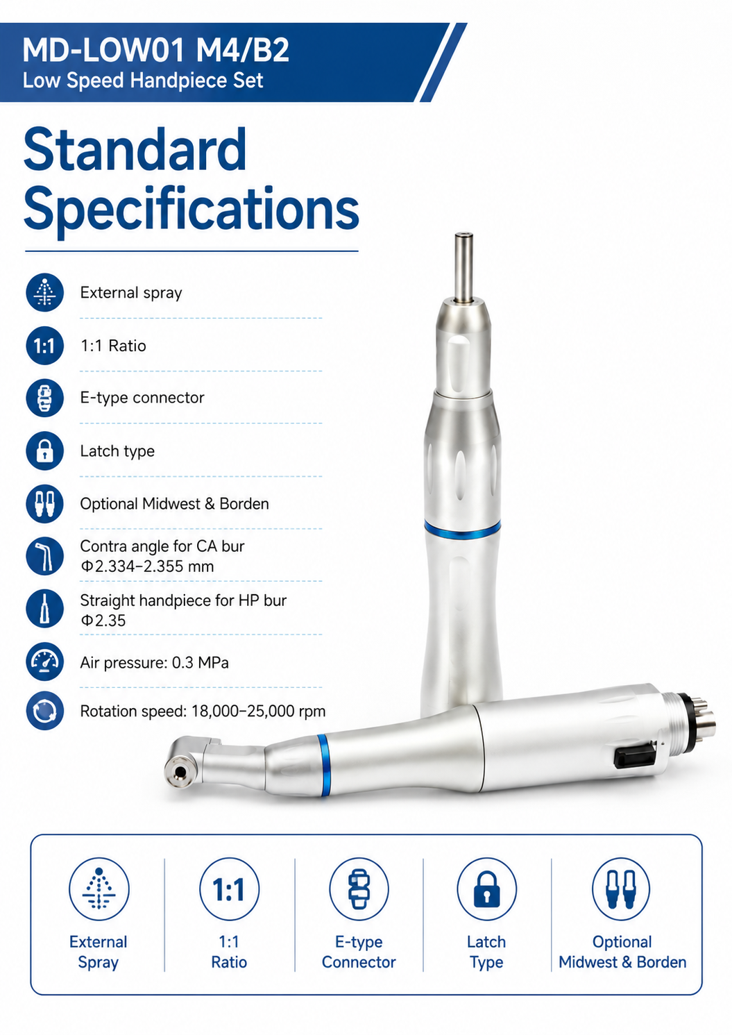 MD-LOW01 M4-B2 Low Speed Handpiece detail 2