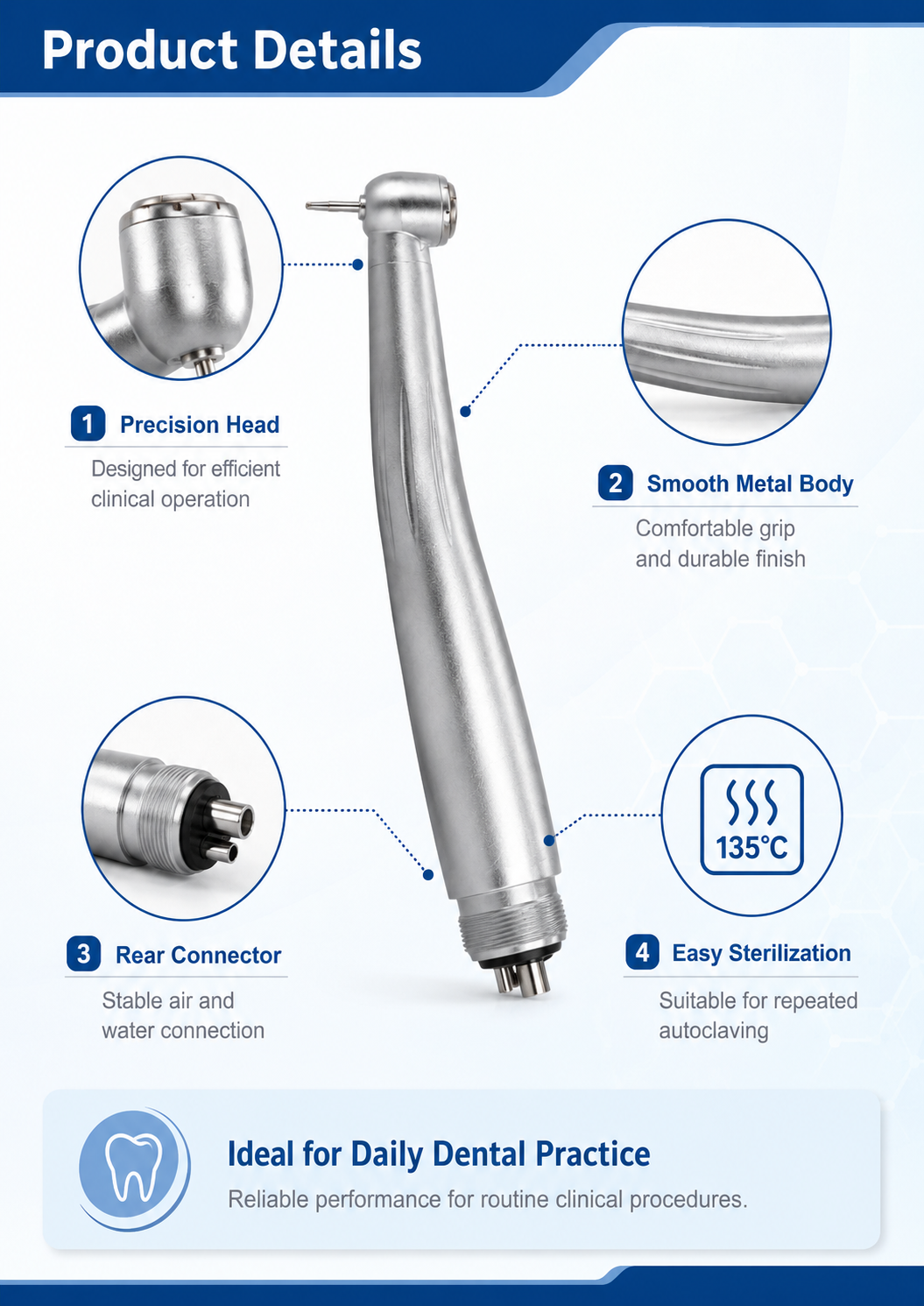 Push Button High Speed Handpiece JX-T(M) M4-B2 detail 3