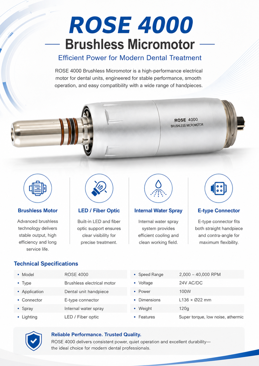 ROSE 4000 Brushless Micromotor detail 1