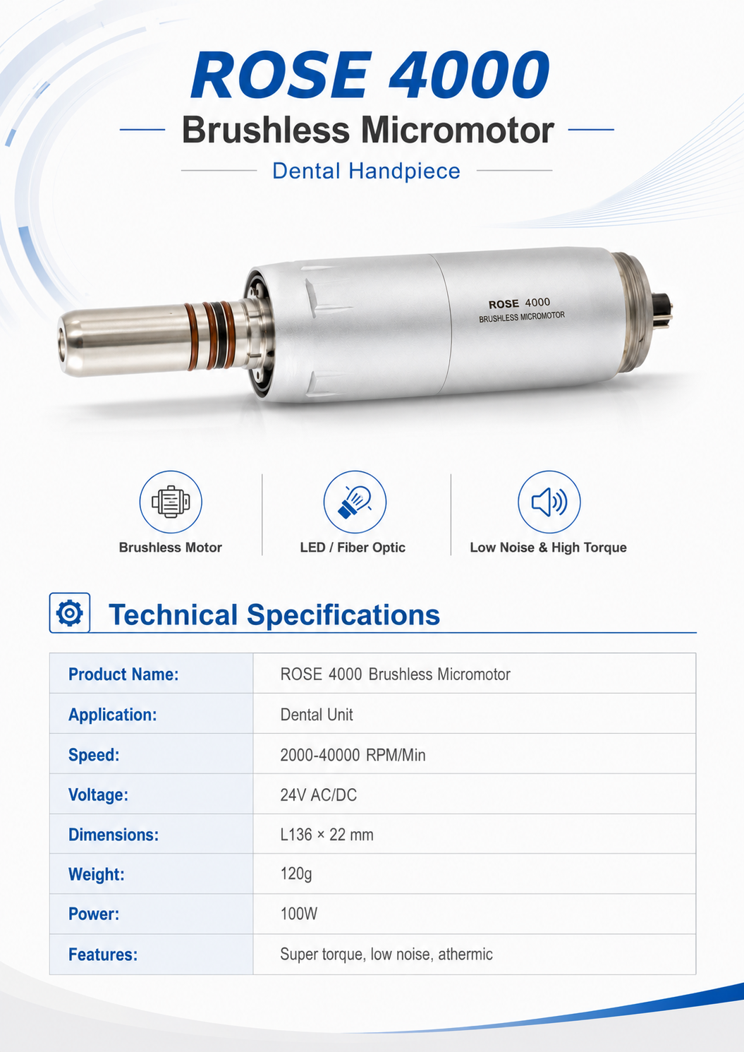 ROSE 4000 Brushless Micromotor detail 3