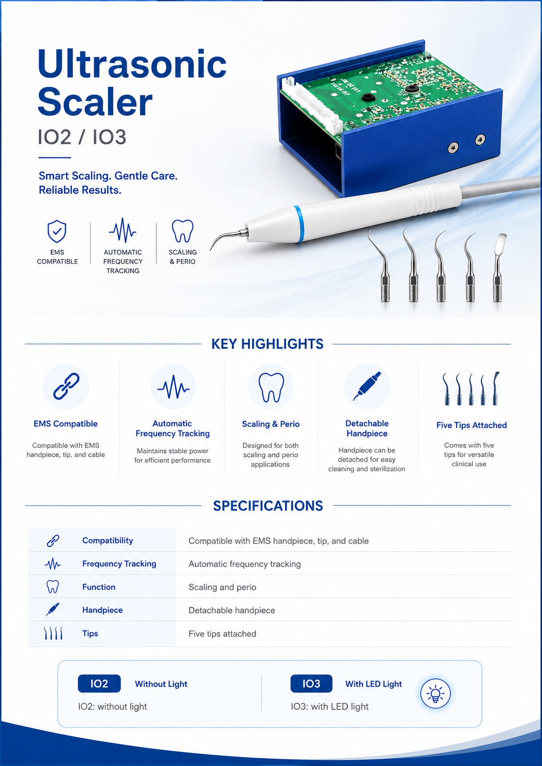 Ultrasonic Scaler IO2-IO3 detail 1