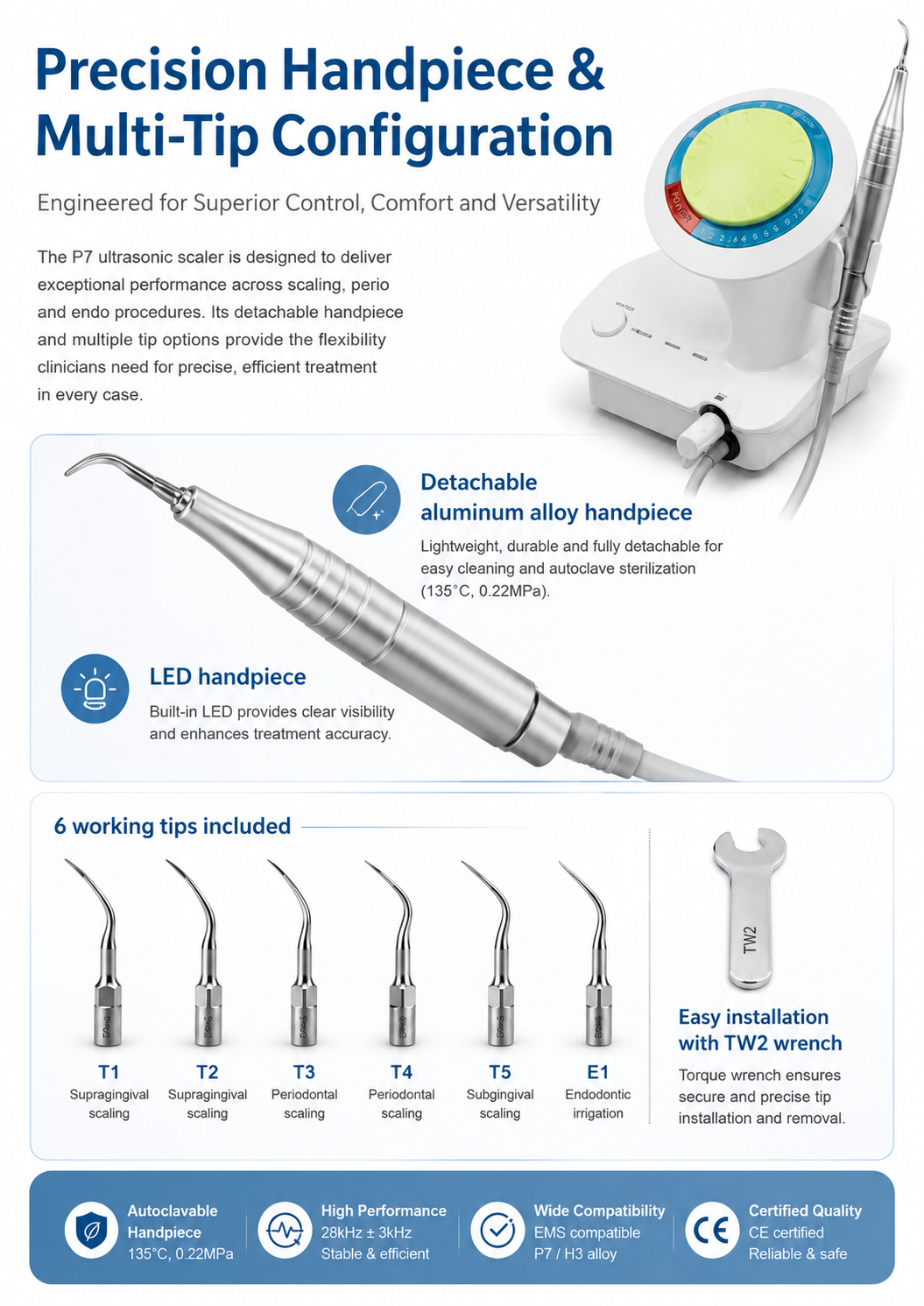 Ultrasonic Scaler P7 detail 2