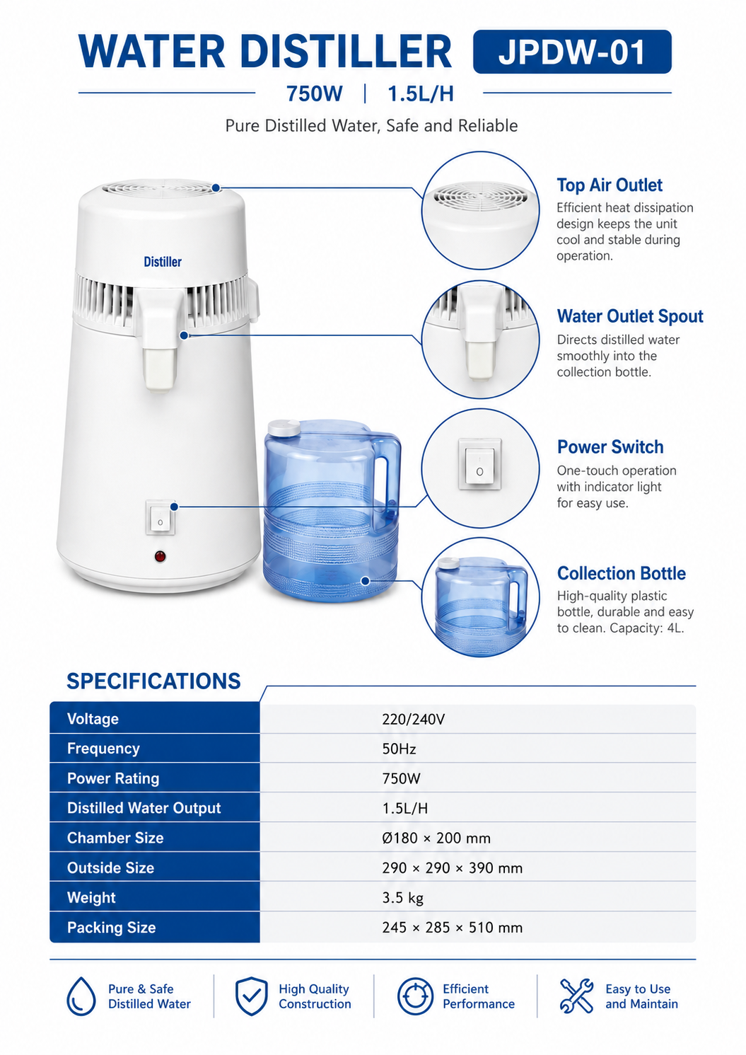 Water Distiller JPDW-01 detail 2