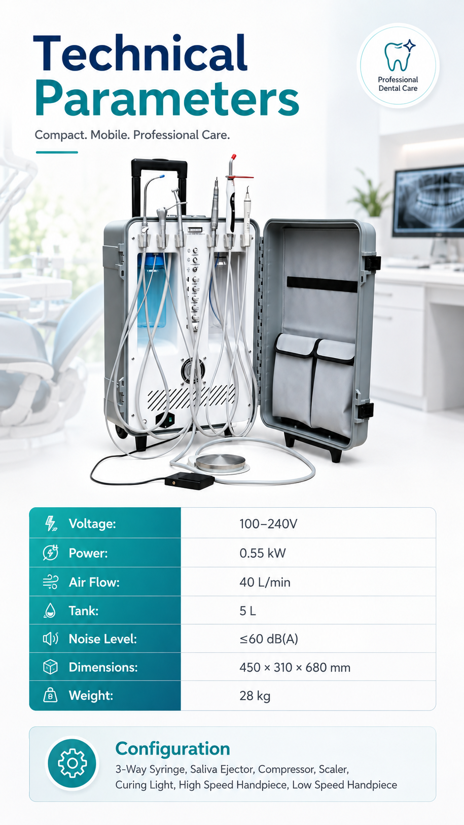 JPSU93 Portable Dental Unit detail 4